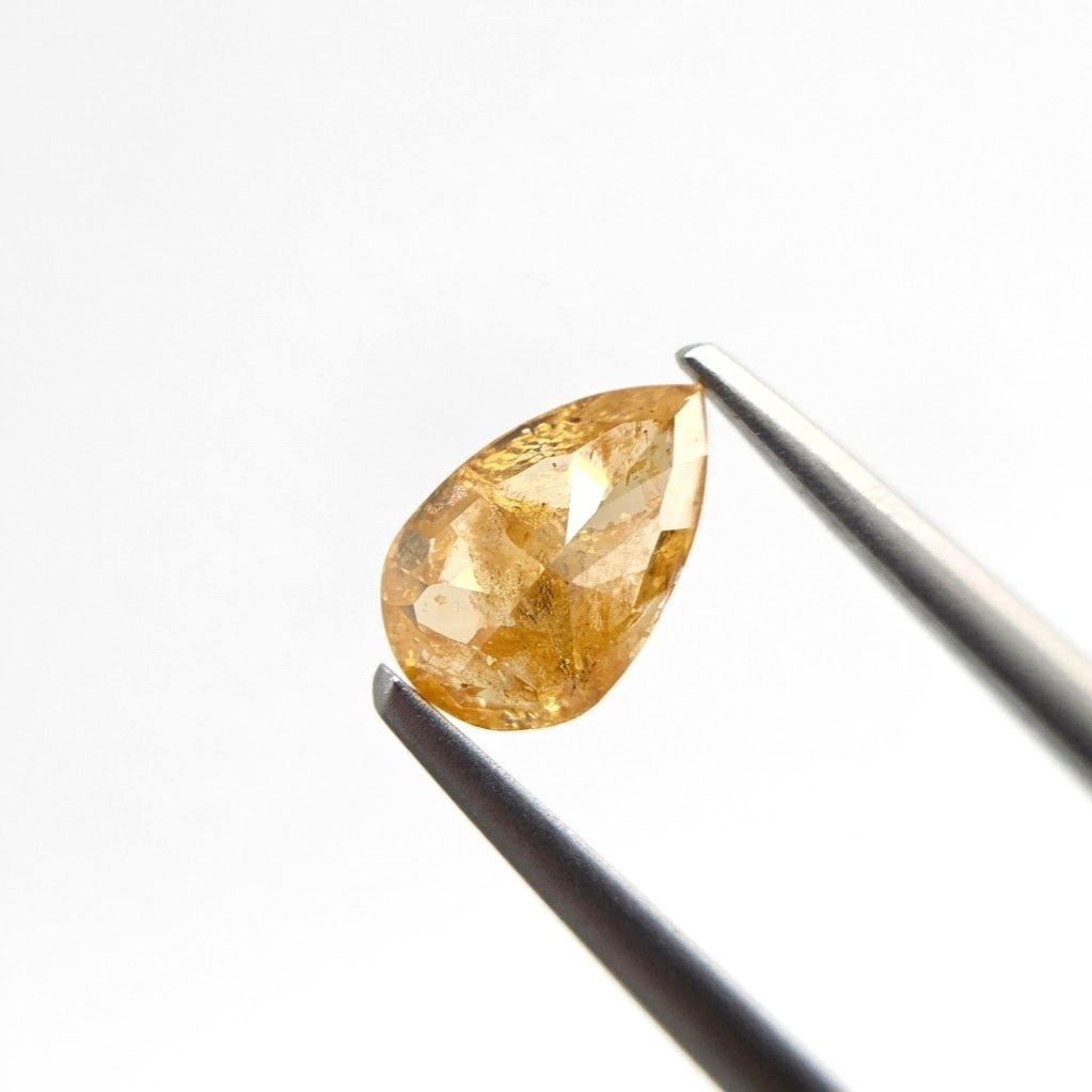 (Tc458) 1.58ct Pear Shape Fancy Deep Orange Yellow Natural Loose Icy Diamond