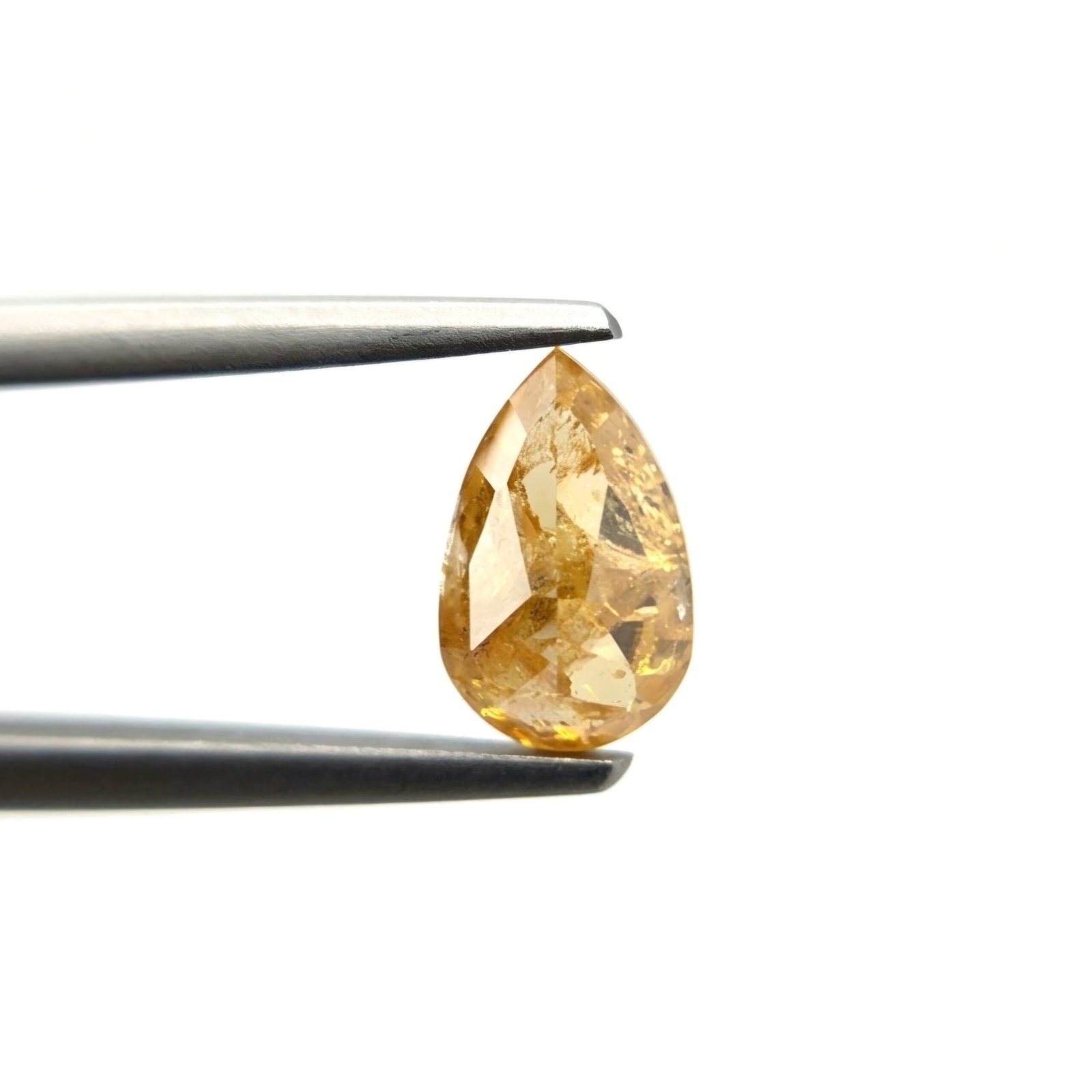 (Tc458) 1.58ct Pear Shape Fancy Deep Orange Yellow Natural Loose Icy Diamond