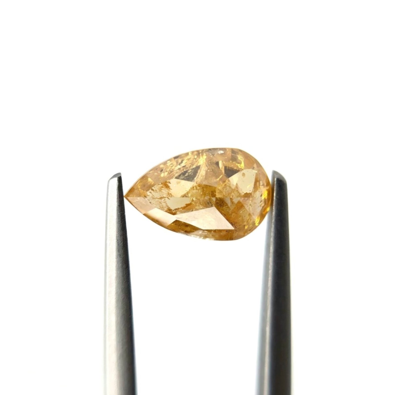 (Tc458) 1.58ct Pear Shape Fancy Deep Orange Yellow Natural Loose Icy Diamond