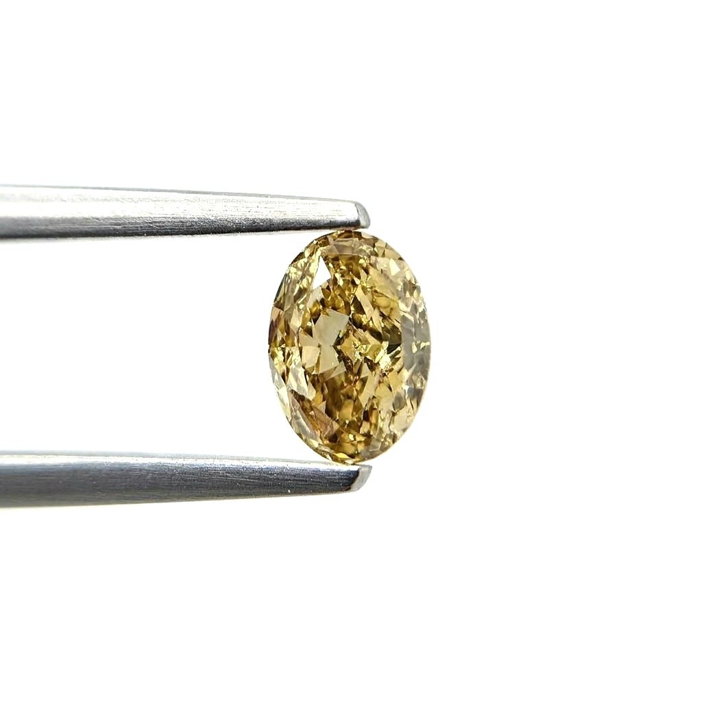 (Tc461) 1.25ct Fancy Brownish Yellow Oval Shape Natural Loose Diamond