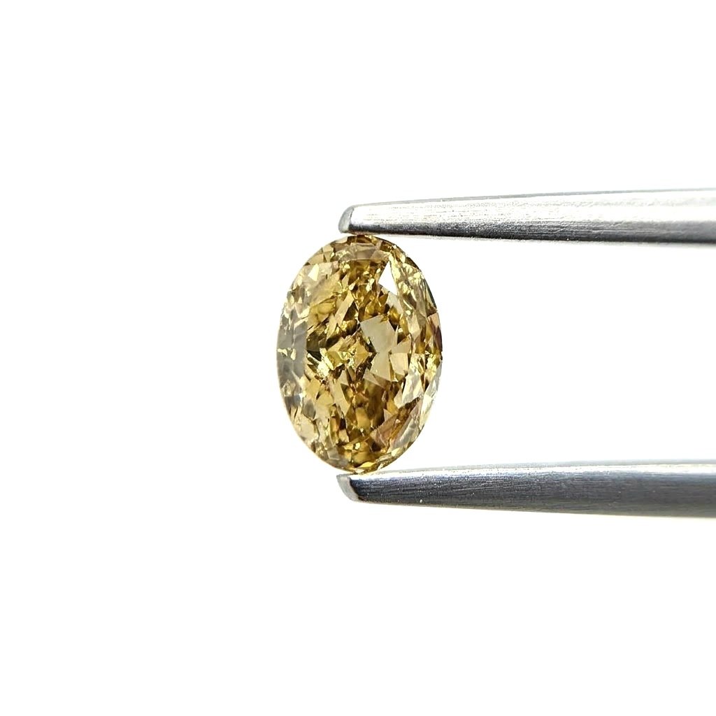 (Tc461) 1.25ct Fancy Brownish Yellow Oval Shape Natural Loose Diamond