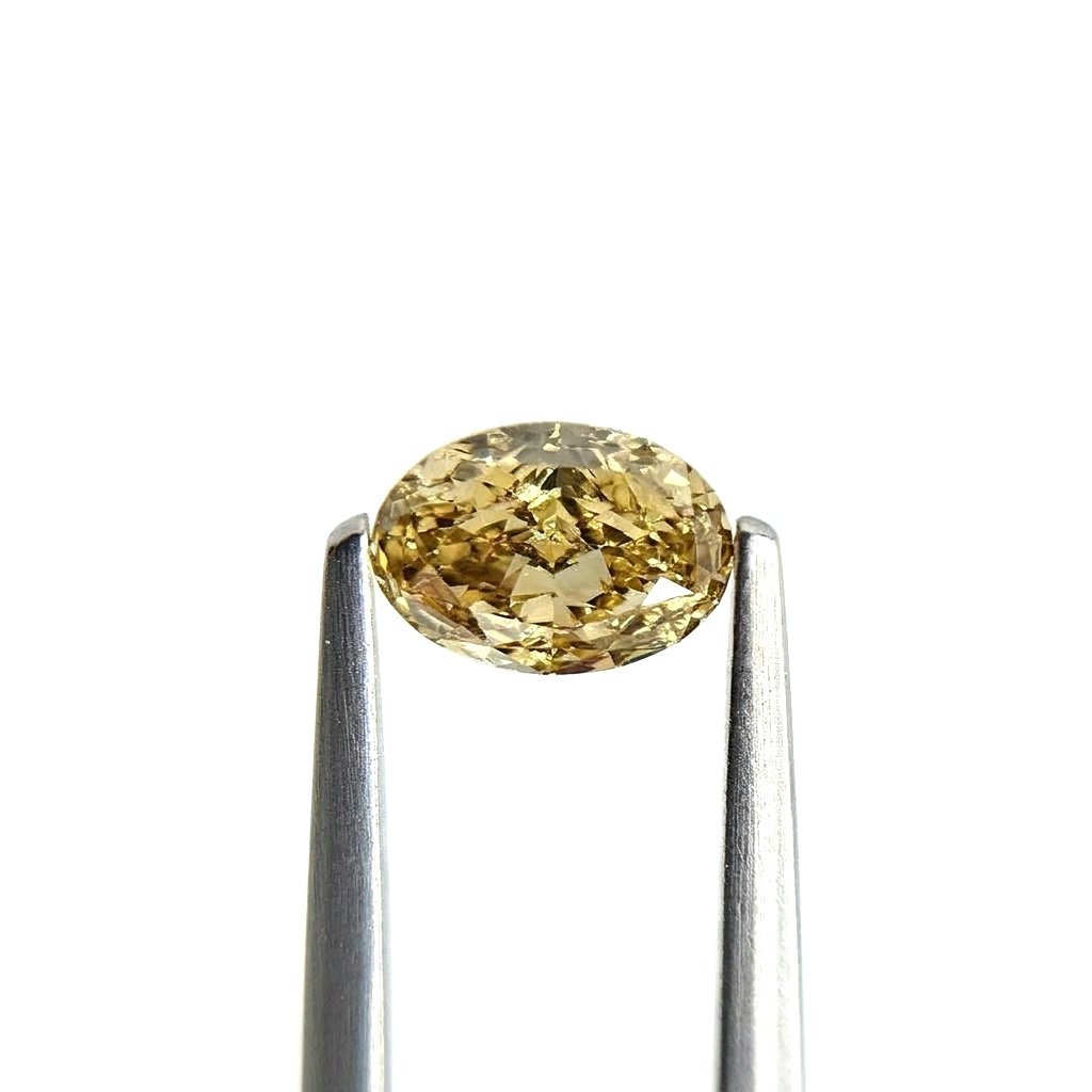(Tc461) 1.25ct Fancy Brownish Yellow Oval Shape Natural Loose Diamond