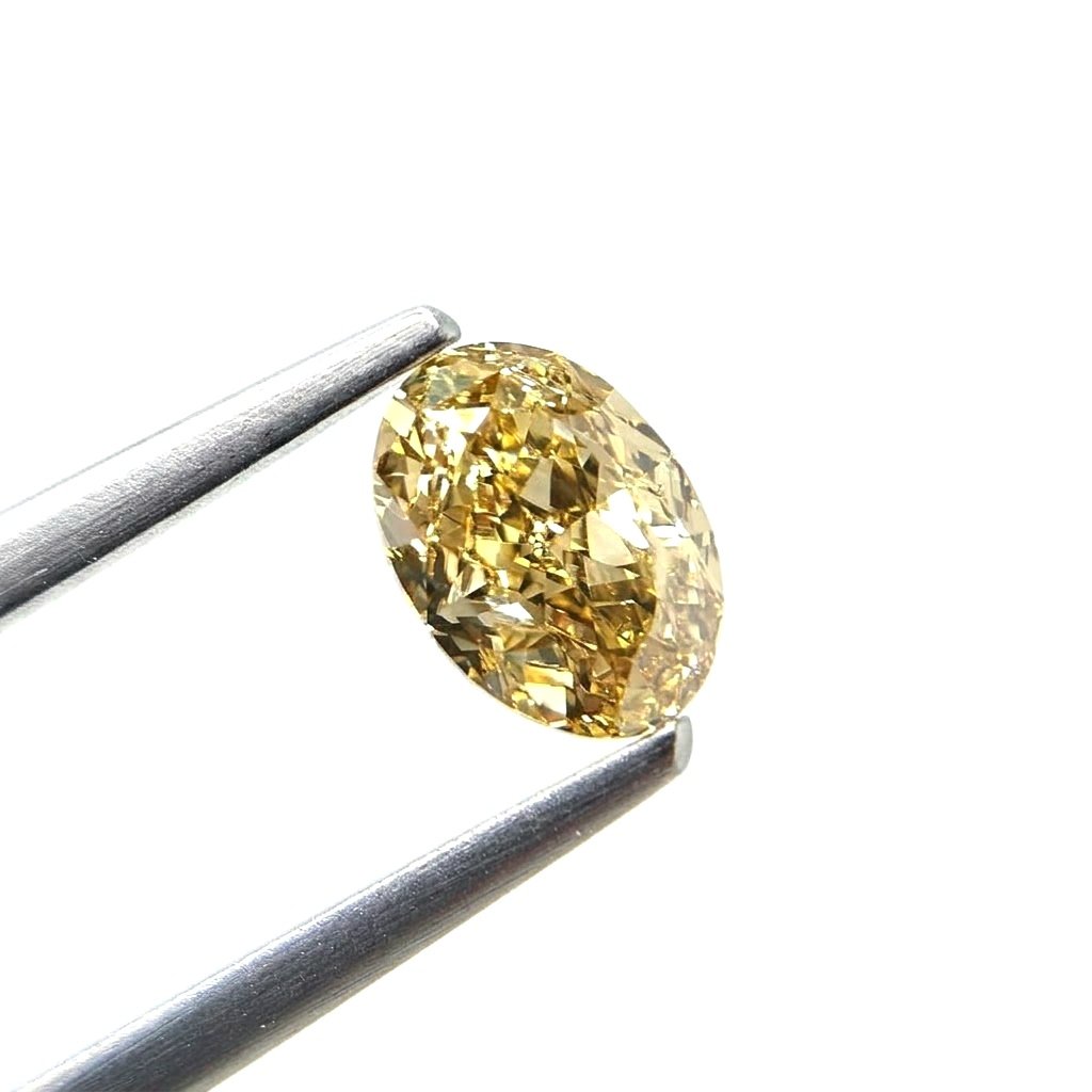 (Tc461) 1.25ct Fancy Brownish Yellow Oval Shape Natural Loose Diamond