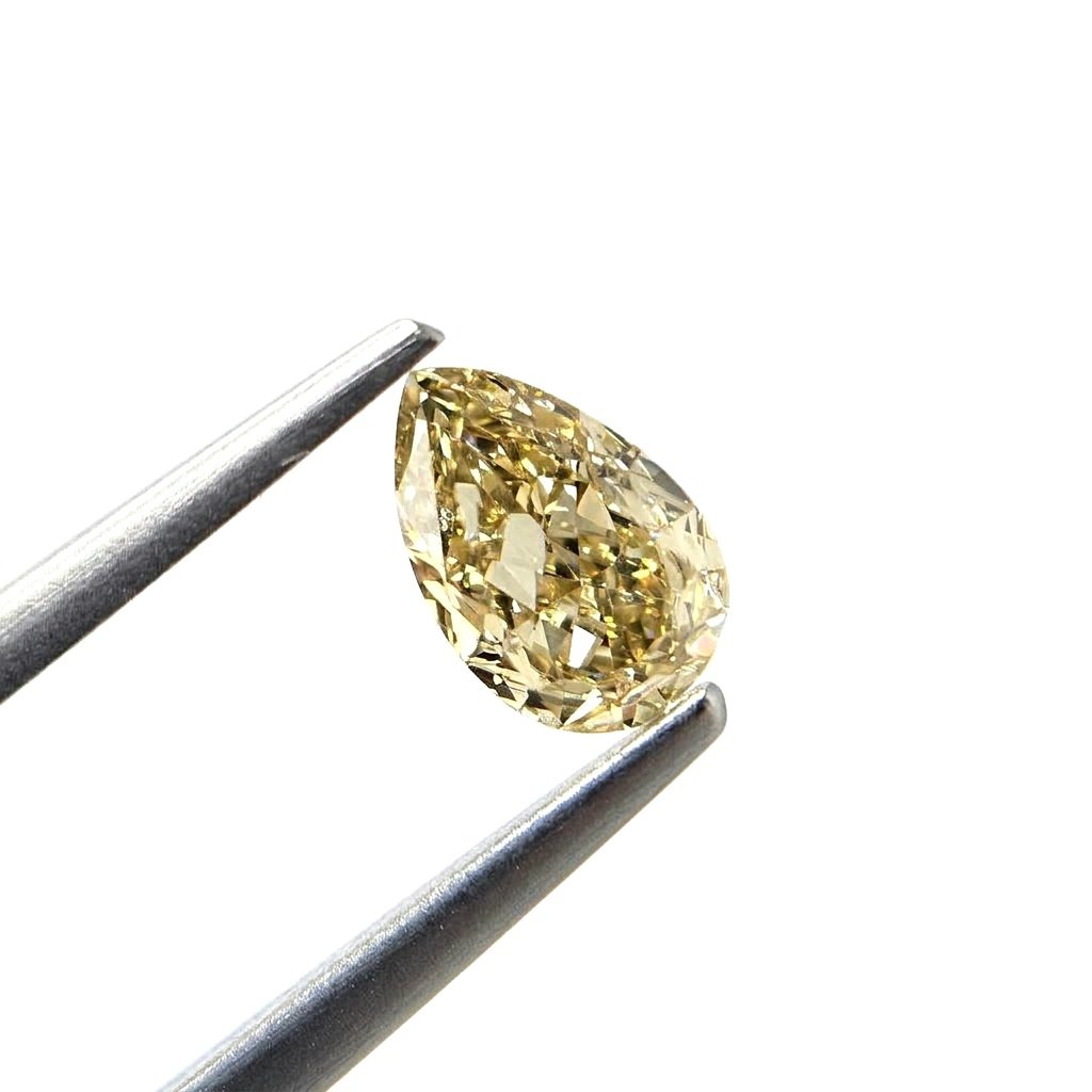 (Tc463) 1.11ct Fancy Light Brown Pear Shape Natural Loose Diamond