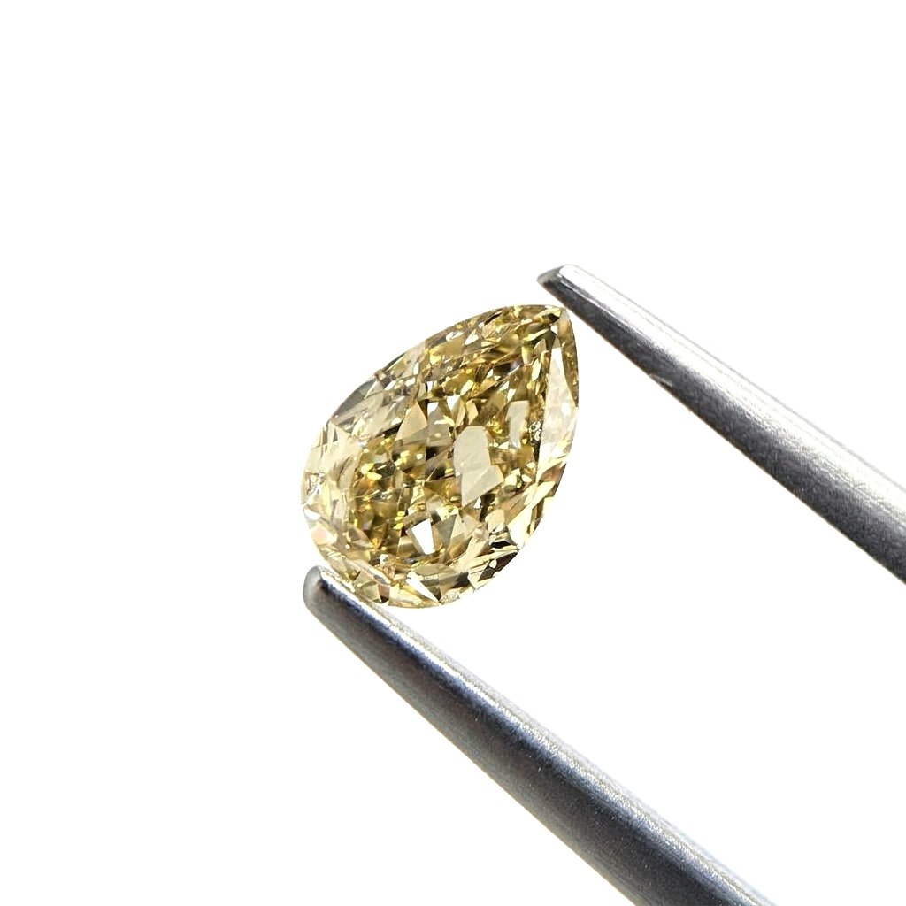 (Tc463) 1.11ct Fancy Light Brown Pear Shape Natural Loose Diamond
