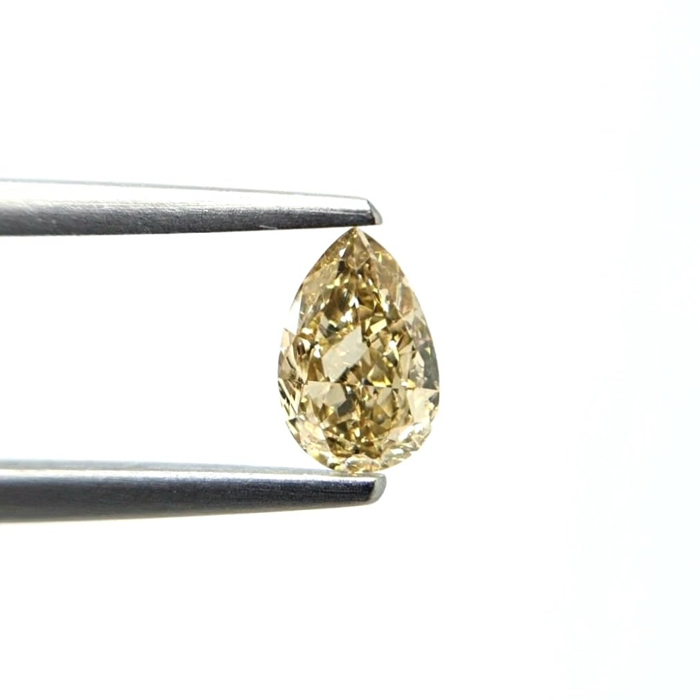(Tc463) 1.11ct Fancy Light Brown Pear Shape Natural Loose Diamond