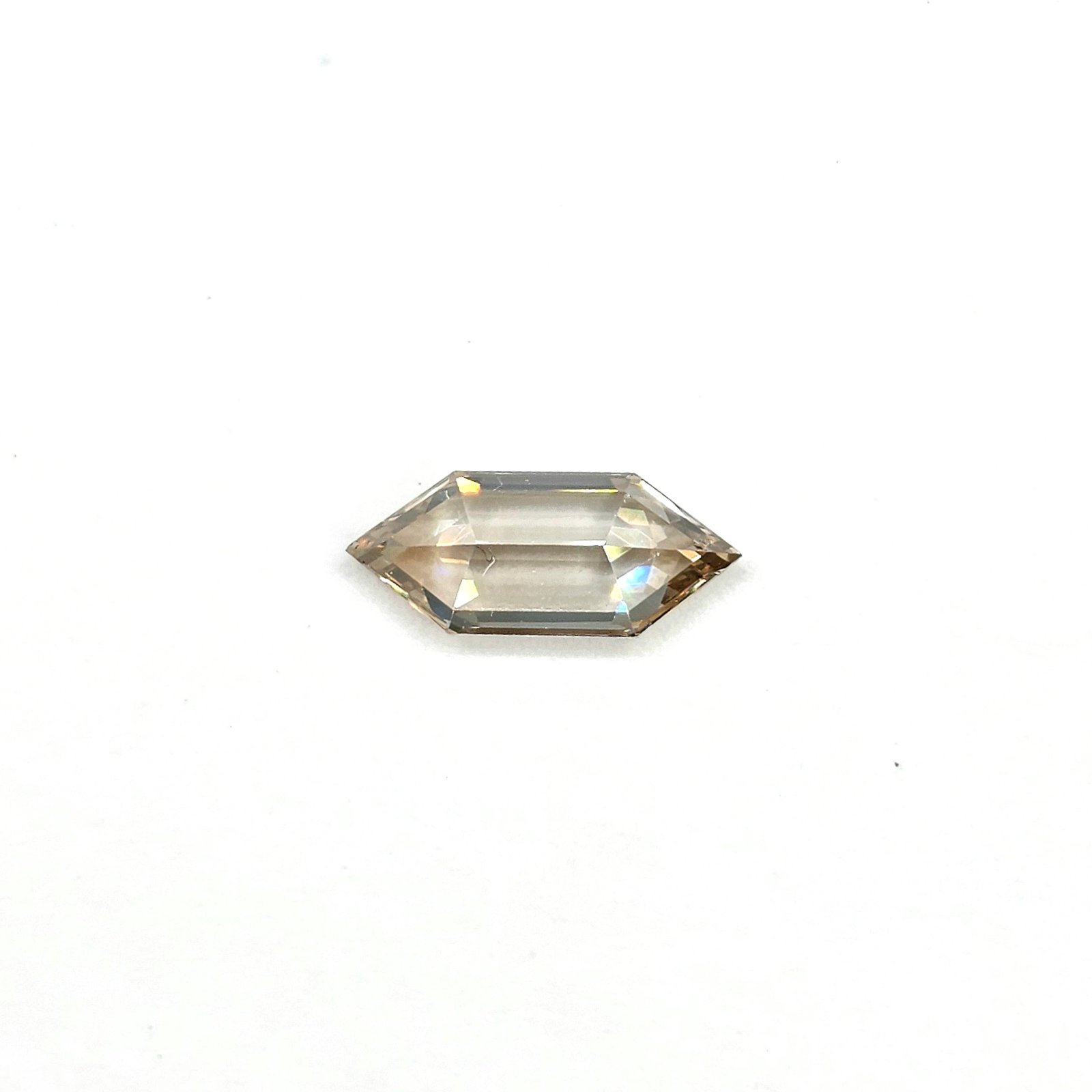 (Tc412) 0.64ct Fancy Hexagonal Shape Champagne Color Natural Loose Diamond