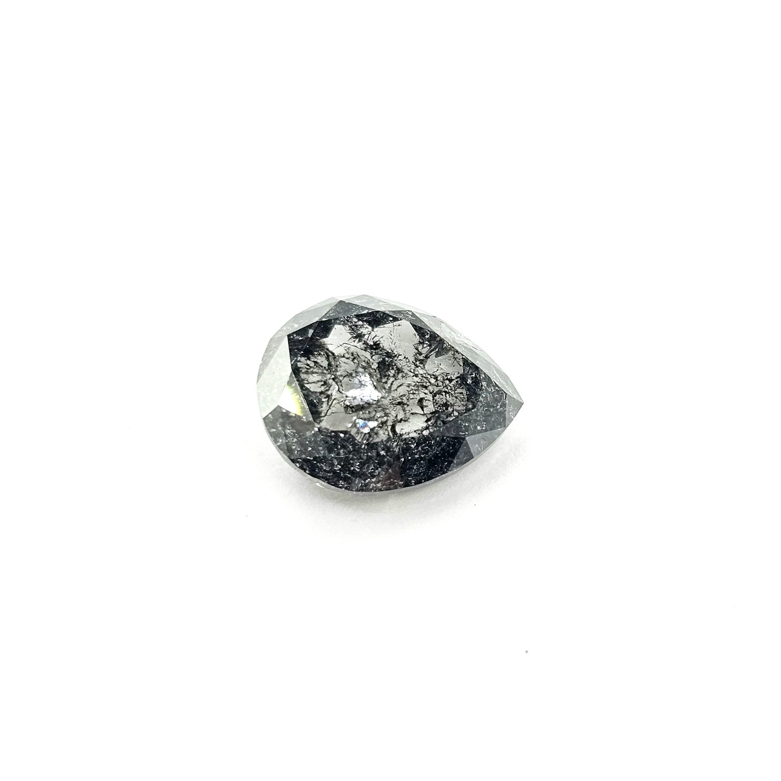 (Tc434) 3.46ct Pear Shape Salt and Pepper Natural Loose Diamond