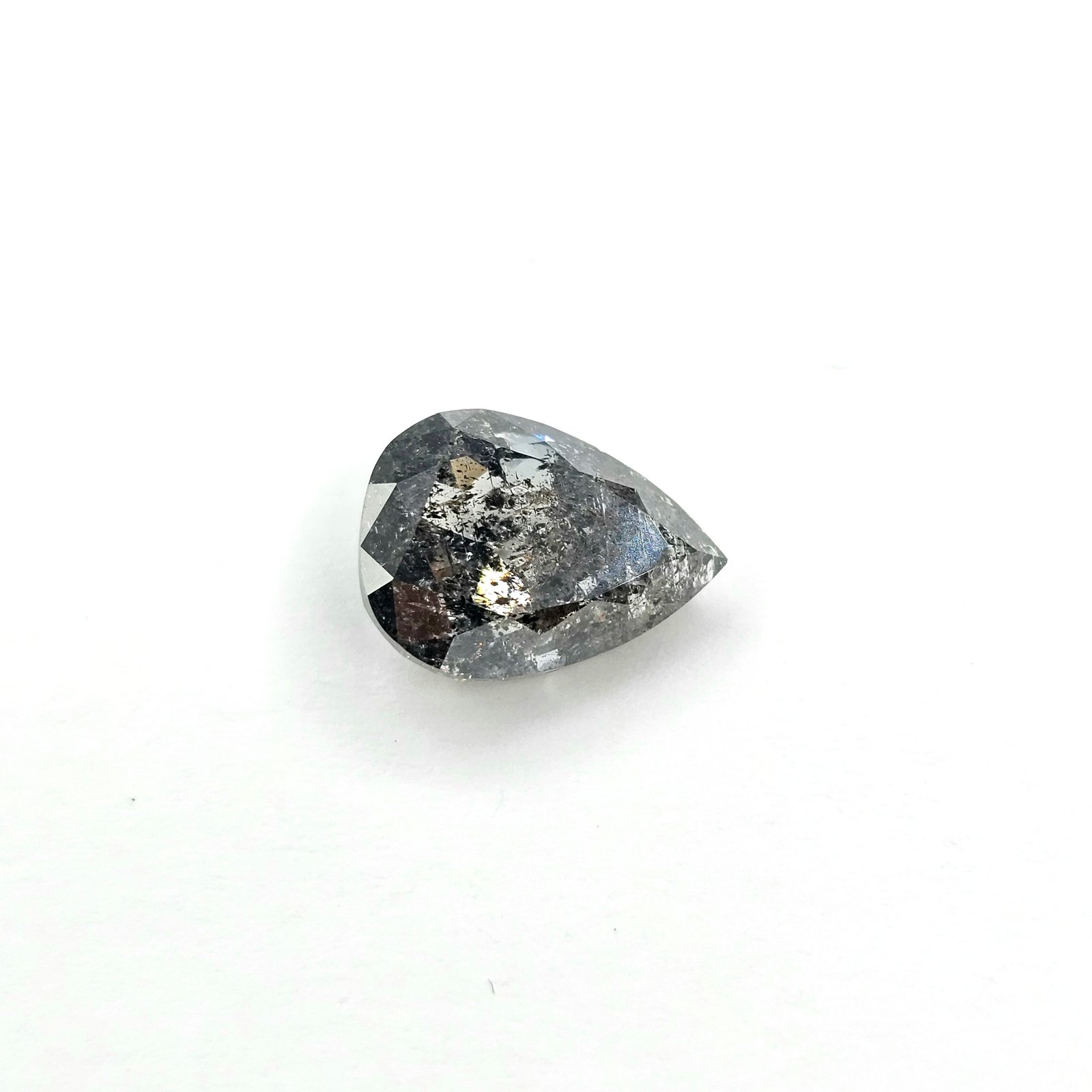 (Tc435) 4.53ct Pear Shape Salt and Pepper Natural Loose Diamond