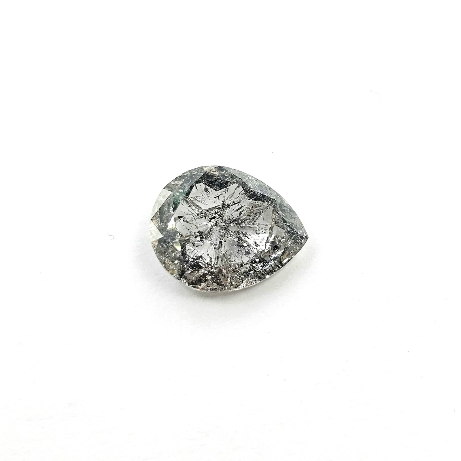 (Tc437) 2.78ct Pear Shape Salt and Pepper Natural Loose Diamond