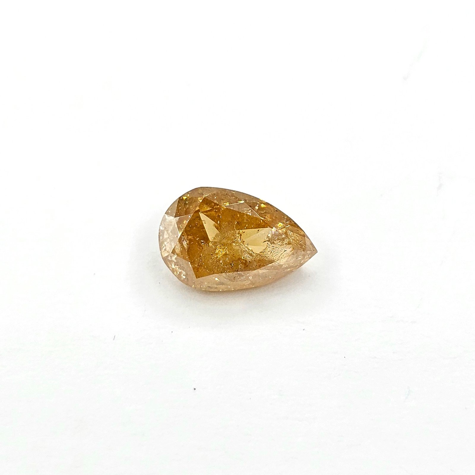 (Tc458) 1.58ct Pear Shape Fancy Deep Orange Yellow Natural Loose Icy Diamond