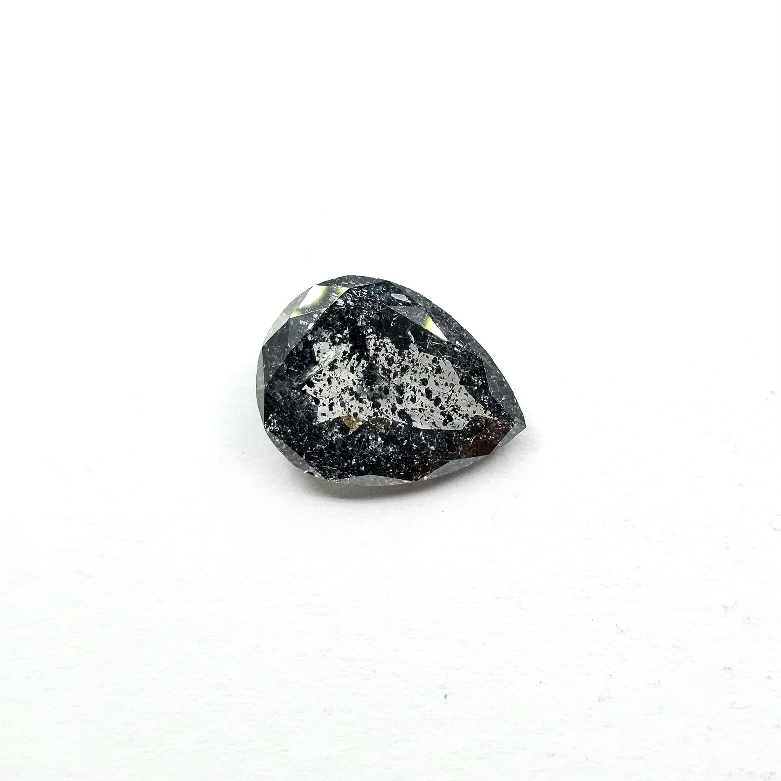 (Tc469) 5.47ct Salt and Pepper Pear Shape Natural Loose Diamond