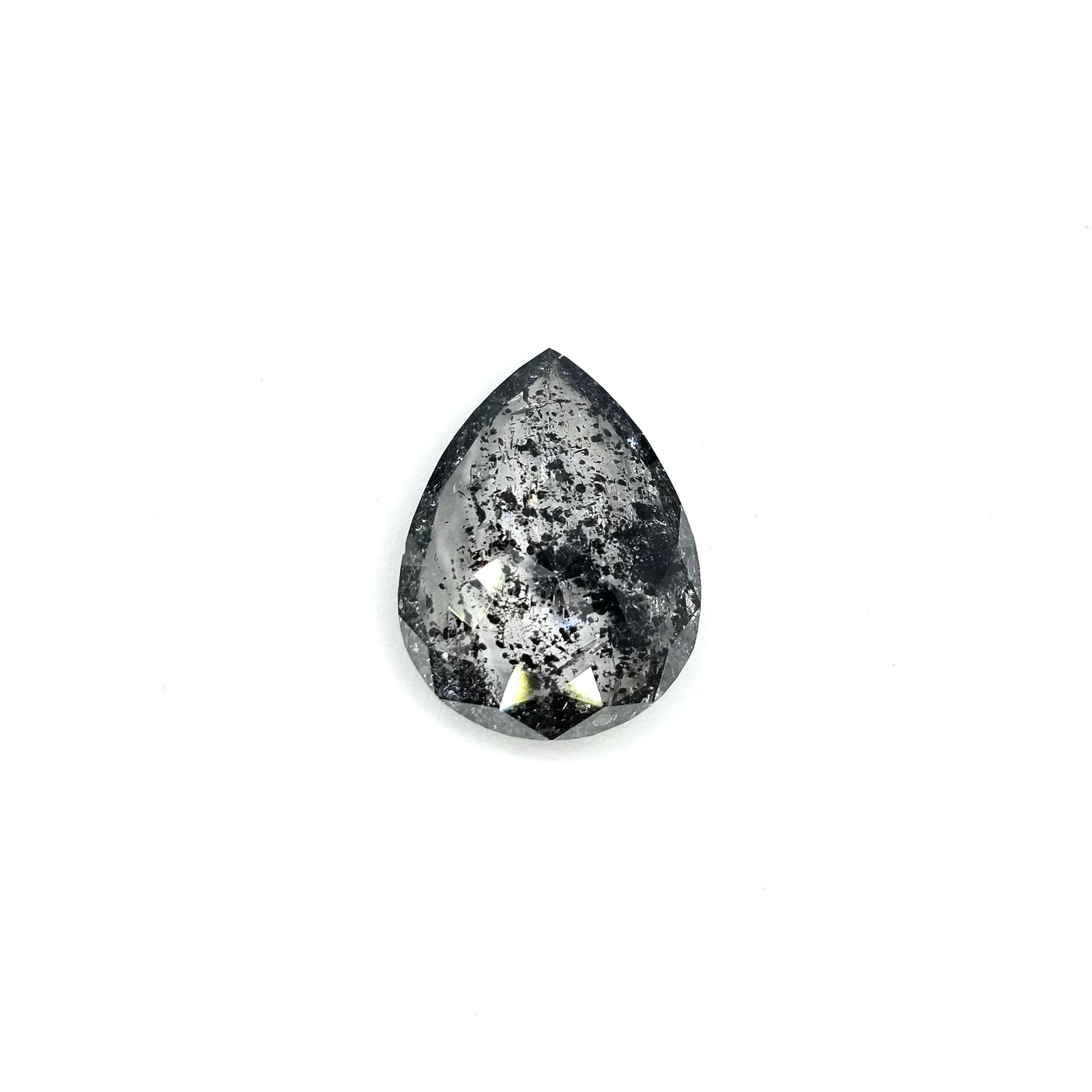 (Tc469) 5.47ct Salt and Pepper Pear Shape Natural Loose Diamond