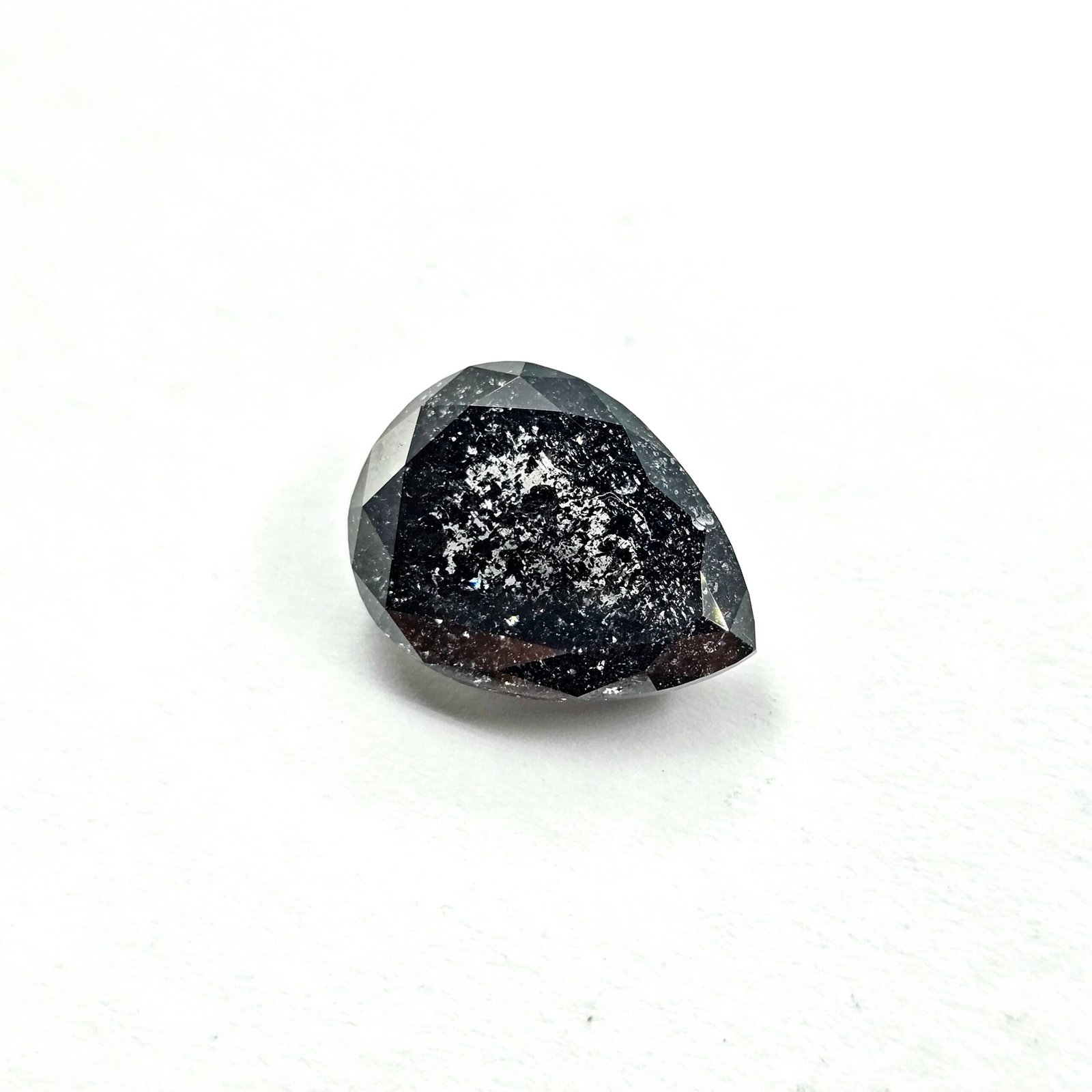 (Tc470) 10.74ct Salt and Pepper Pear Shape Natural Loose Diamond
