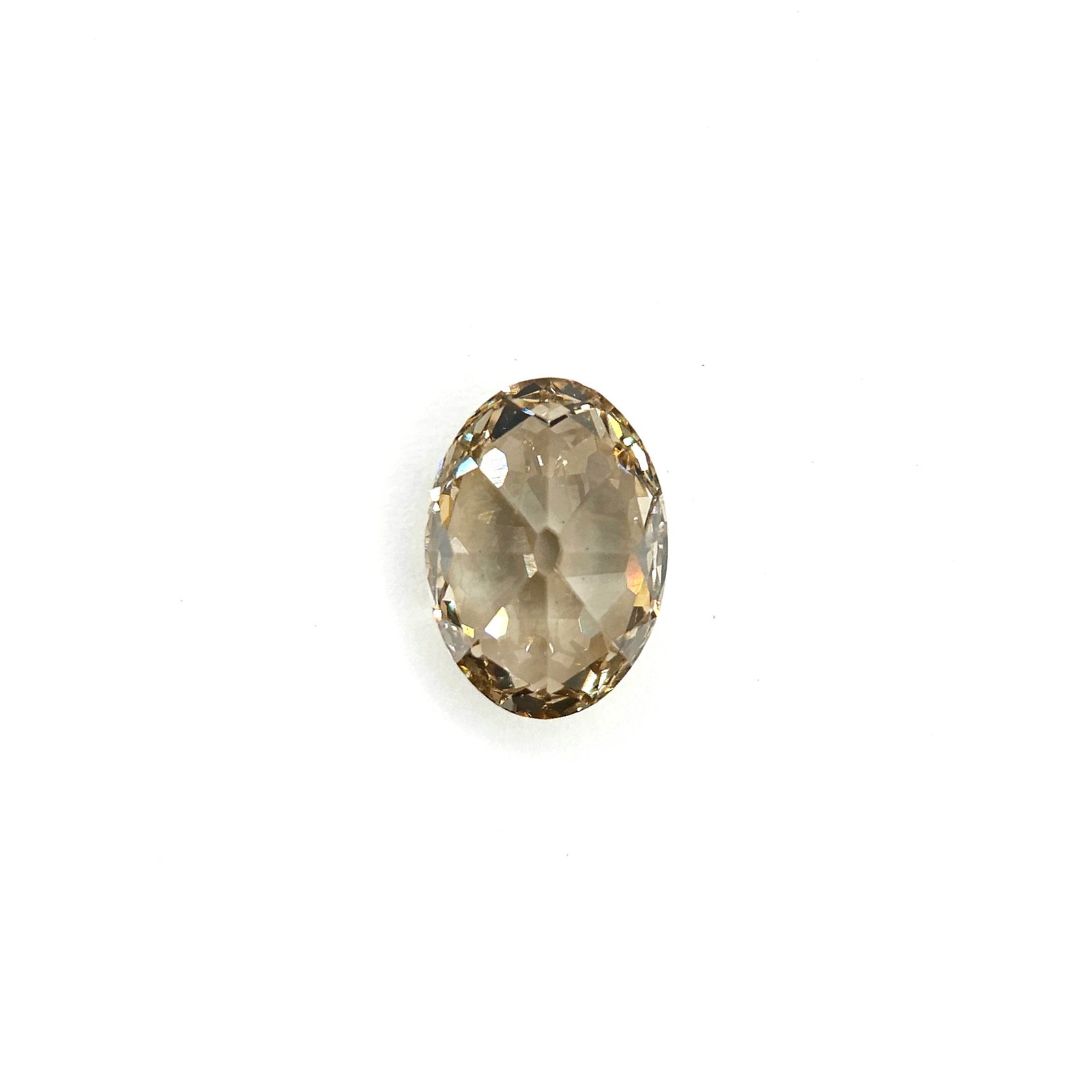 (Tc482) 1.05ct Fancy Champagne Color Oval Shape Old Mine Cut Natural Loose Diamond