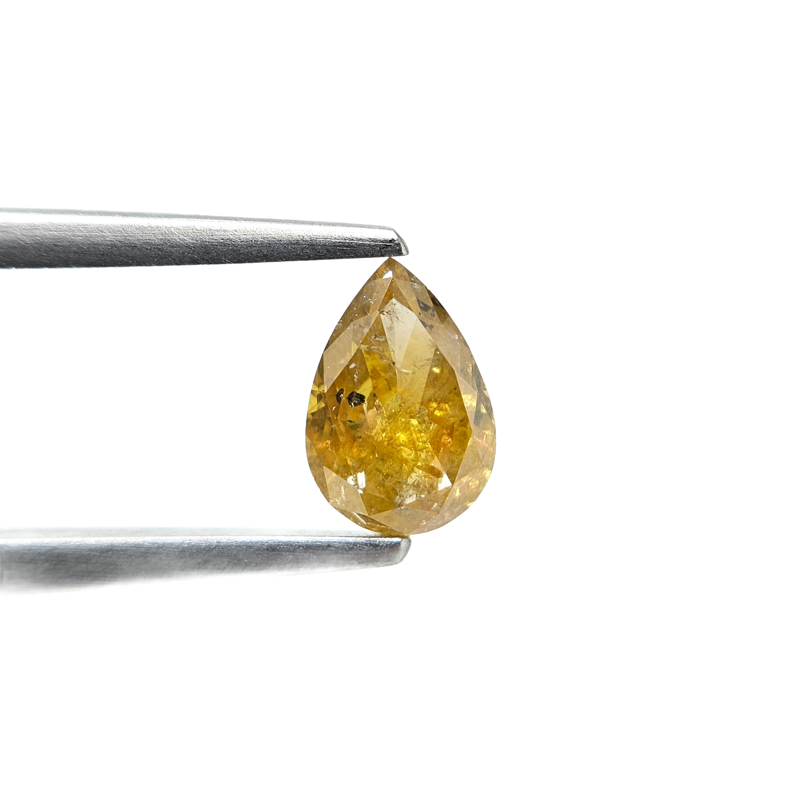(Tc459) 1.38ct Fancy Yellow Pear Cut Natural Loose Icy Diamond