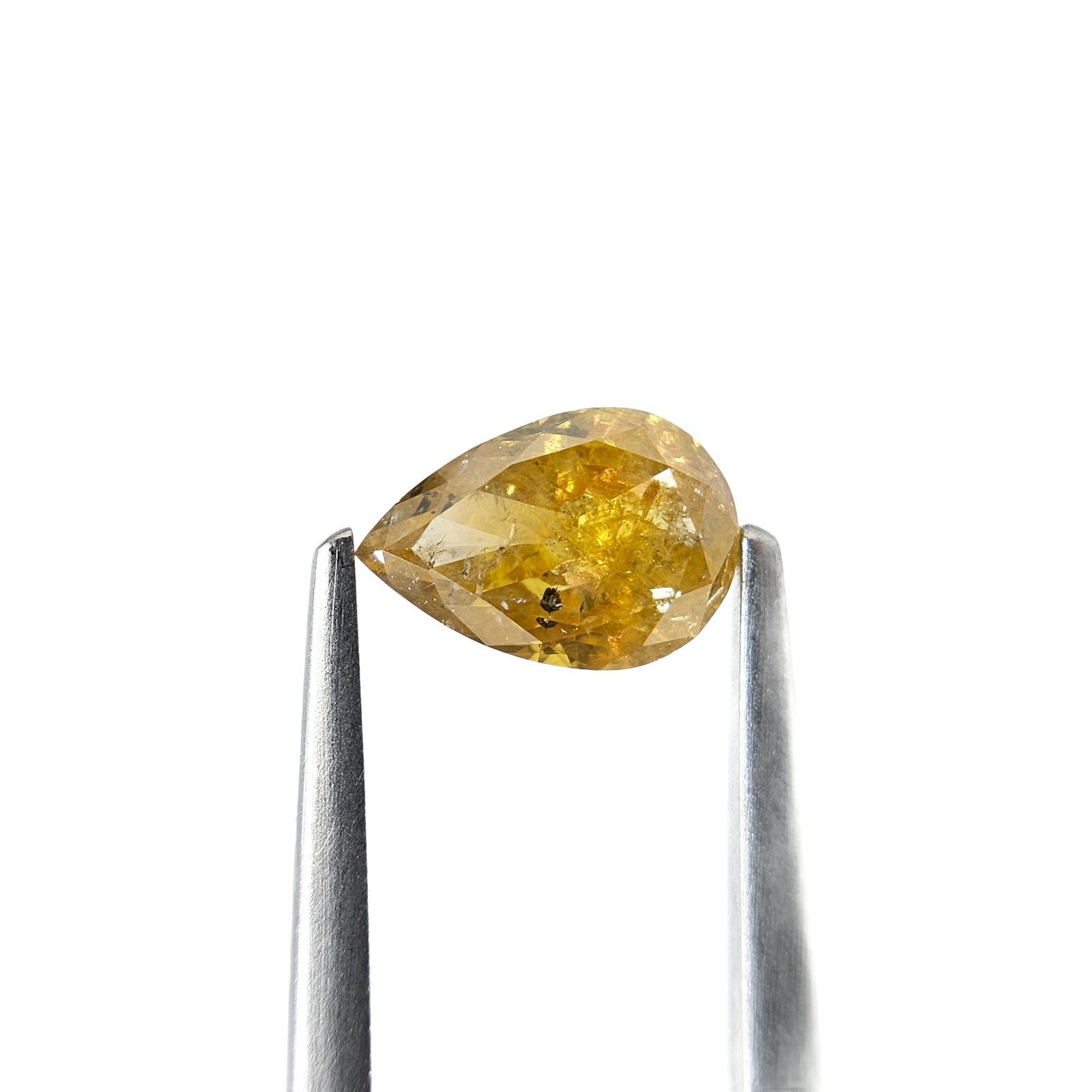 (Tc459) 1.38ct Fancy Yellow Pear Cut Natural Loose Icy Diamond
