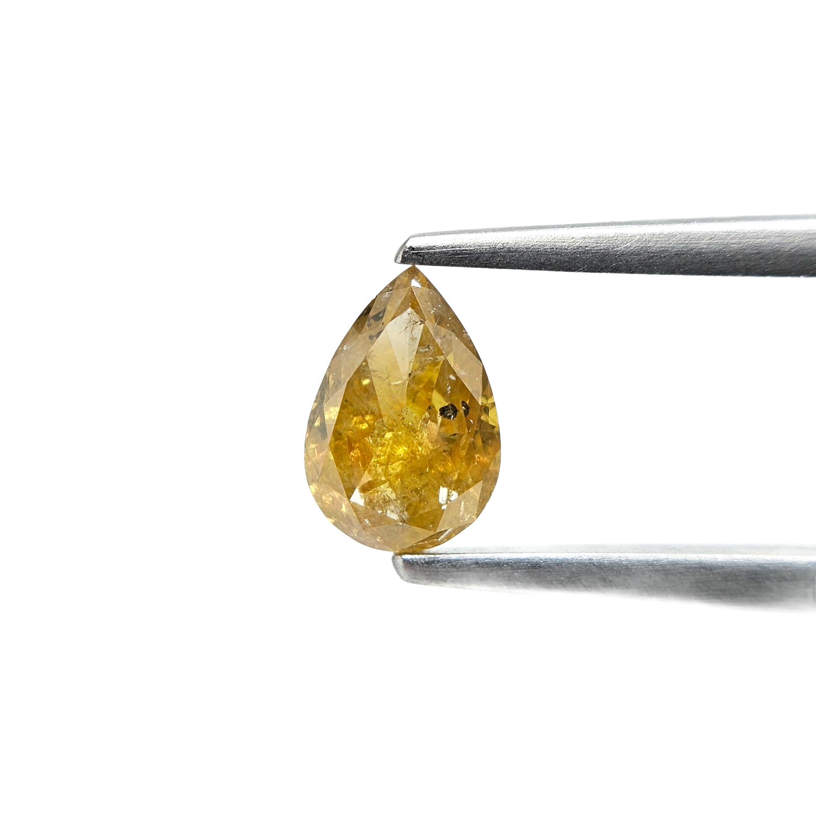 (Tc459) 1.38ct Fancy Yellow Pear Cut Natural Loose Icy Diamond