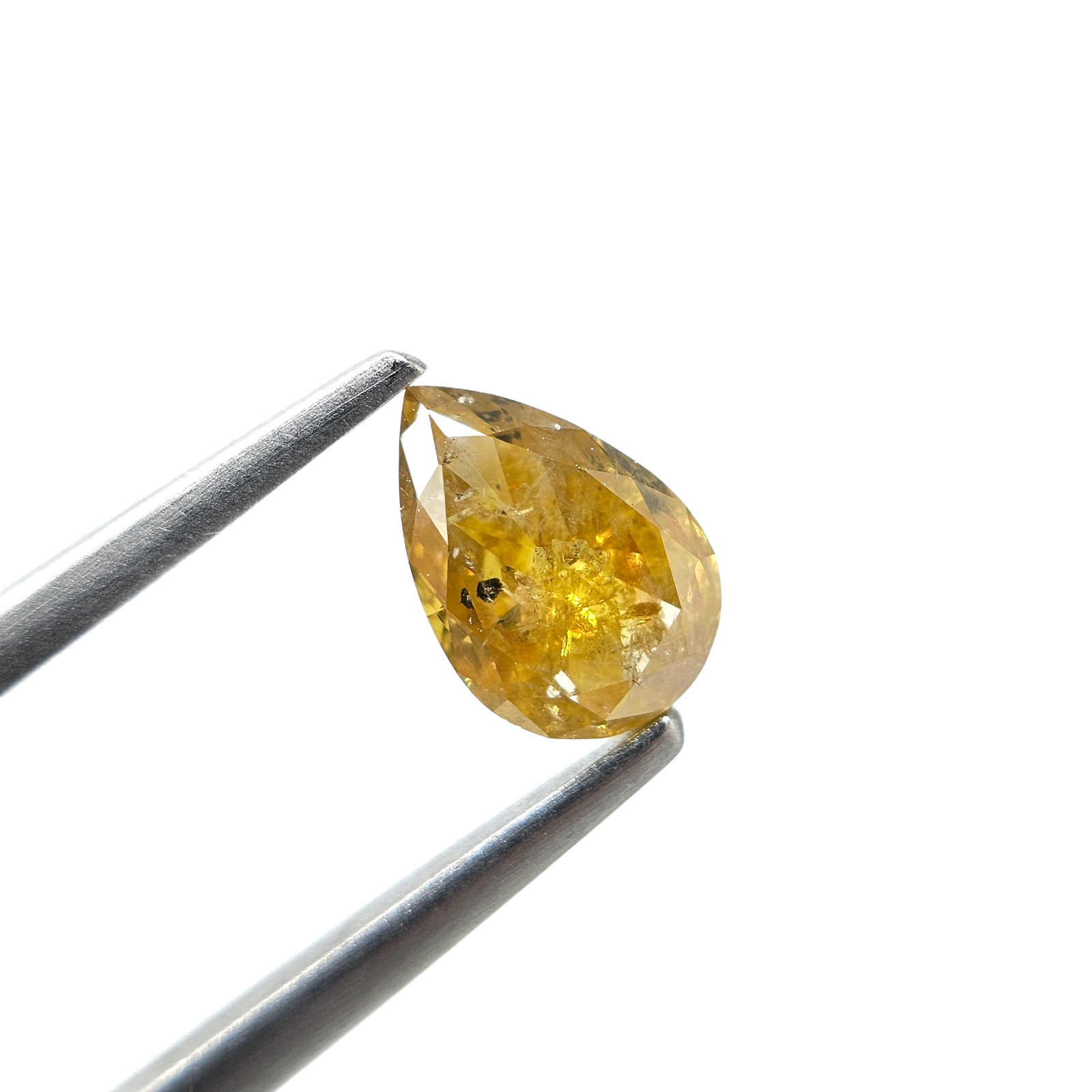 (Tc459) 1.38ct Fancy Yellow Pear Cut Natural Loose Icy Diamond