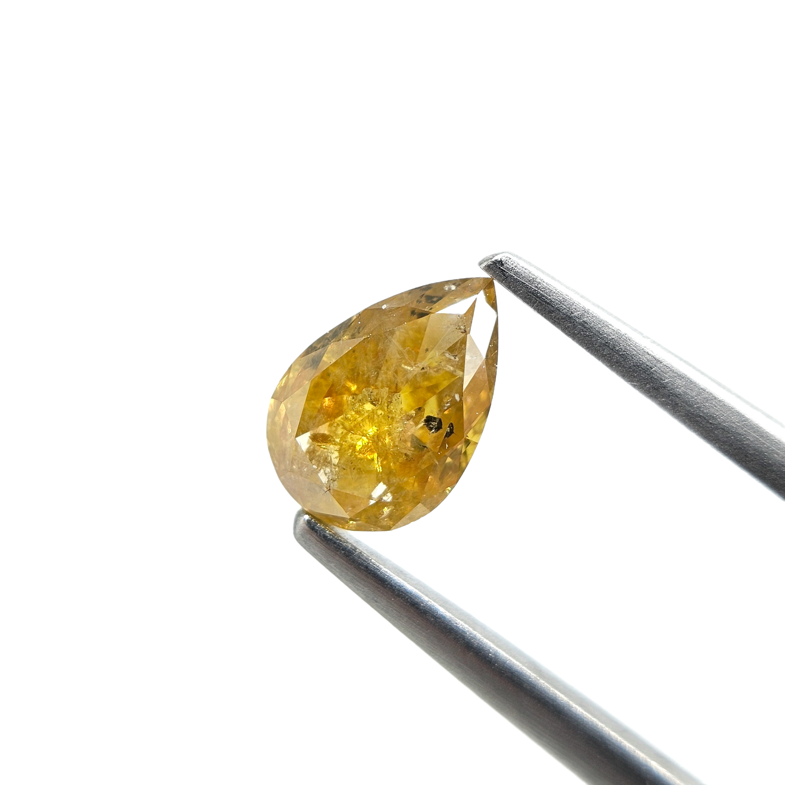 (Tc459) 1.38ct Fancy Yellow Pear Cut Natural Loose Icy Diamond