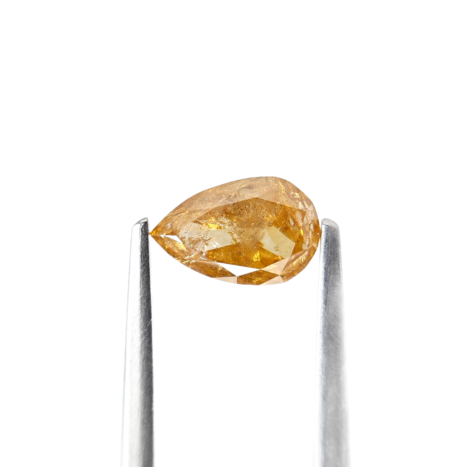 (Tc458) 1.58ct Pear Shape Fancy Deep Orange Yellow Natural Loose Icy Diamond