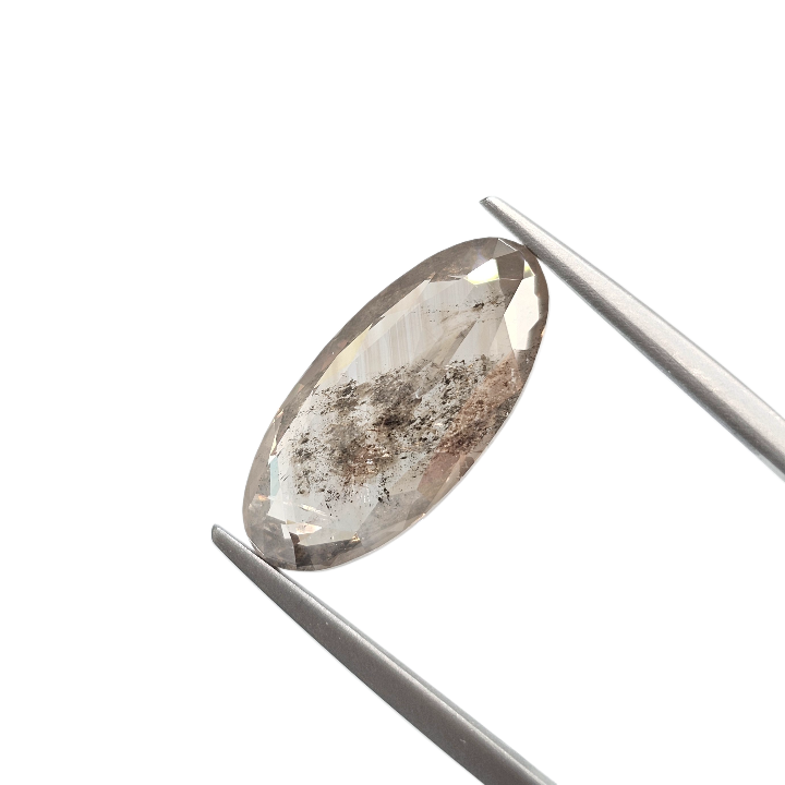 (Tc473) 7.79ct Moval Shape Salt and Pepper Natural Loose Diamond
