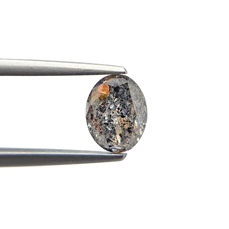 (Tc474)1.96ct Salt and Pepper Oval Shape Natural Loose Diamond
