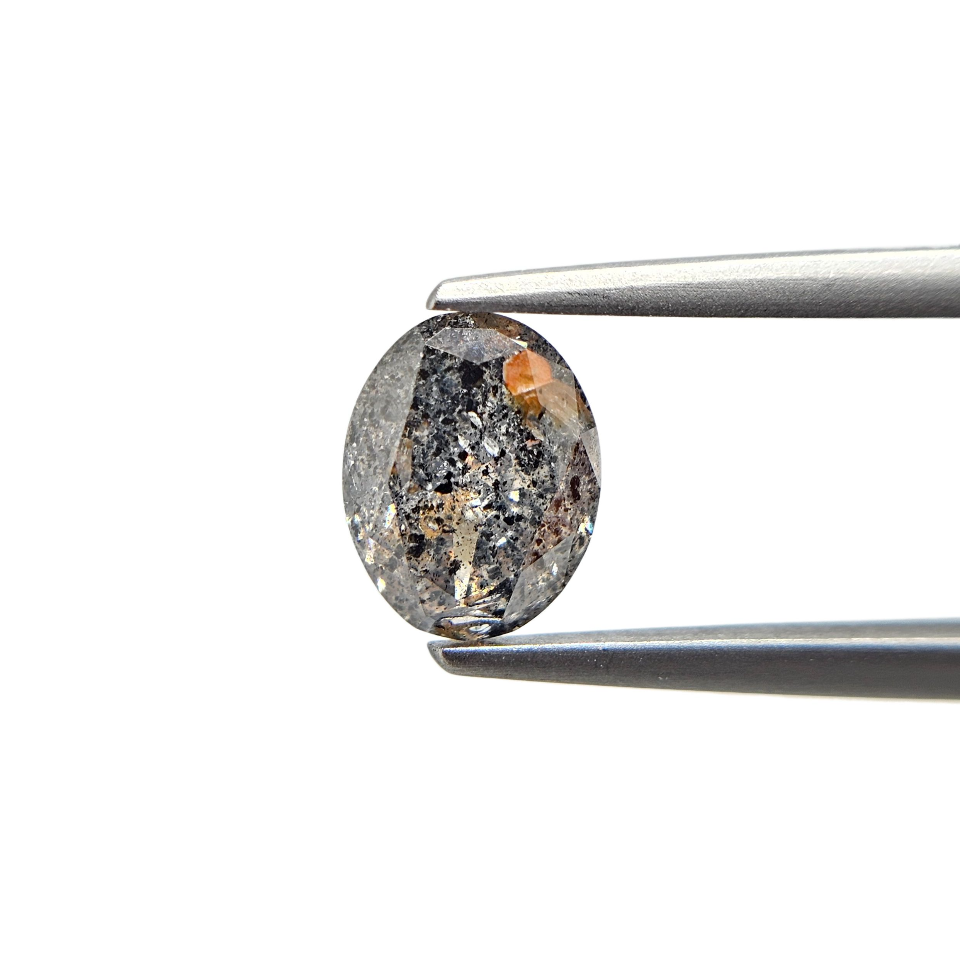 (Tc474)1.96ct Salt and Pepper Oval Shape Natural Loose Diamond