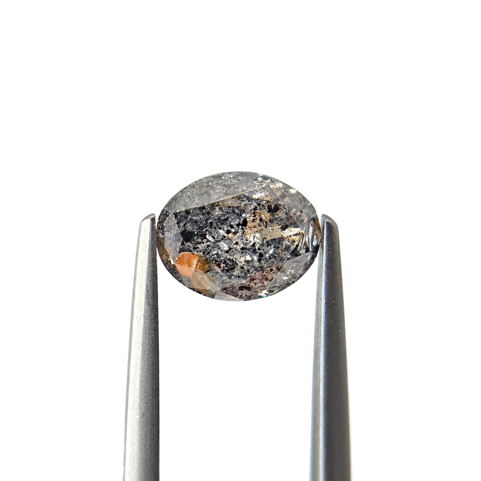 (Tc474)1.96ct Salt and Pepper Oval Shape Natural Loose Diamond
